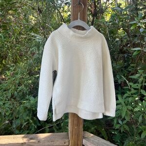 Vineyard Vines Girl's Fuzzy Mock Neck Tunic in Marshmallow